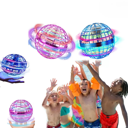 Dron Bola Voladora Inteligente con Luces LED | Esfera Boomerang de Inducción, Carga USB y Protección Anti-Impactos