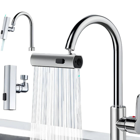 Grifo Giratorio 720° Multifunción | 4 Modos de Salida de Agua, Ahorro del 50% y Filtro Purificador Integrado