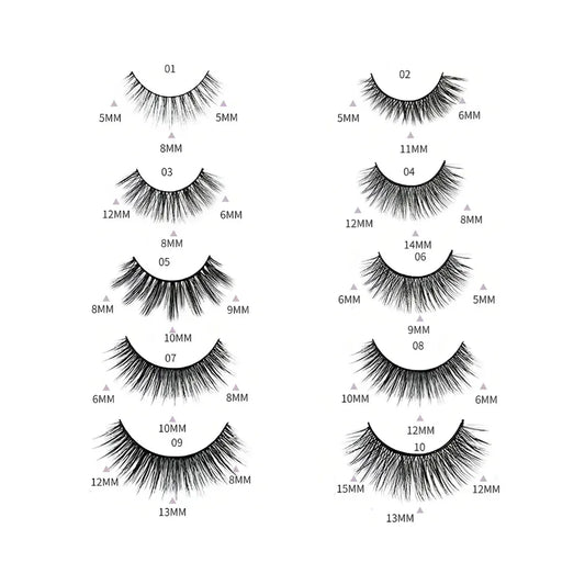 Kit de 10 Pares de Pestañas Magnéticas 3D con Delineador y Pinza | Sin Pegamento, Reutilizables e Impermeables para Mirada Intensa