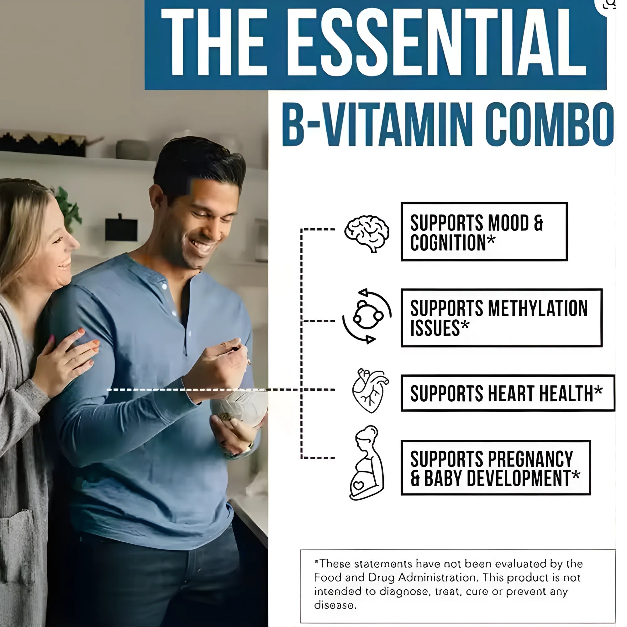 Suplemento 5-MTHF L-Metilfolato + Vitamina B12 | Fórmula de Alta Absorción para el Desarrollo Neurológico | Apoyo en el Crecimiento, Habla y Función Cognitiva | Regulación de Estado de Ánimo y Concentración