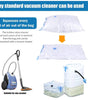 Kit de 5 Bolsas de Almacenamiento al Vacío de Gran Tamaño con Bomba Manual | Ahorra 80% de Espacio en Clóset y Maletas | Bolsas de Compresión Reutilizables para Ropa de Cama y Temporada | Sellado Hermético Reforzado