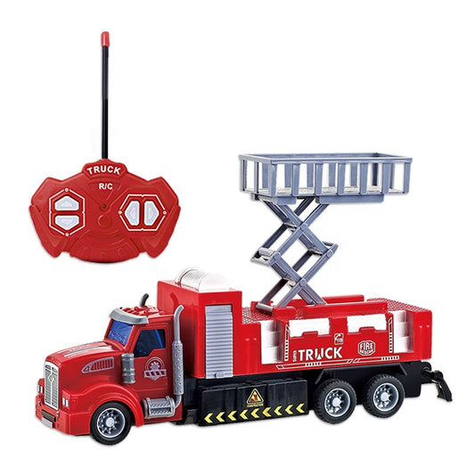 Camión de Bomberos RC a Escala 1:32 | 4 Canales, Juguete Teledirigido Eléctrico, Certificado EN71