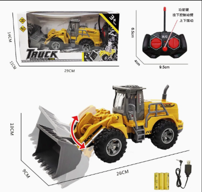 Camión RC de Ingeniería | Cargador Teledirigido, Construcción ABS, Juguete para Niños 3+