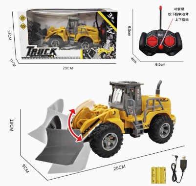 Camión RC de Ingeniería | Cargador Teledirigido, Construcción ABS, Juguete para Niños 3+
