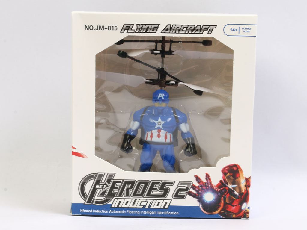 Juguete Volador Capitán América de Inducción | Mini Dron con Sensor de Obstáculos, Giroscopio Inteligente y Carga USB