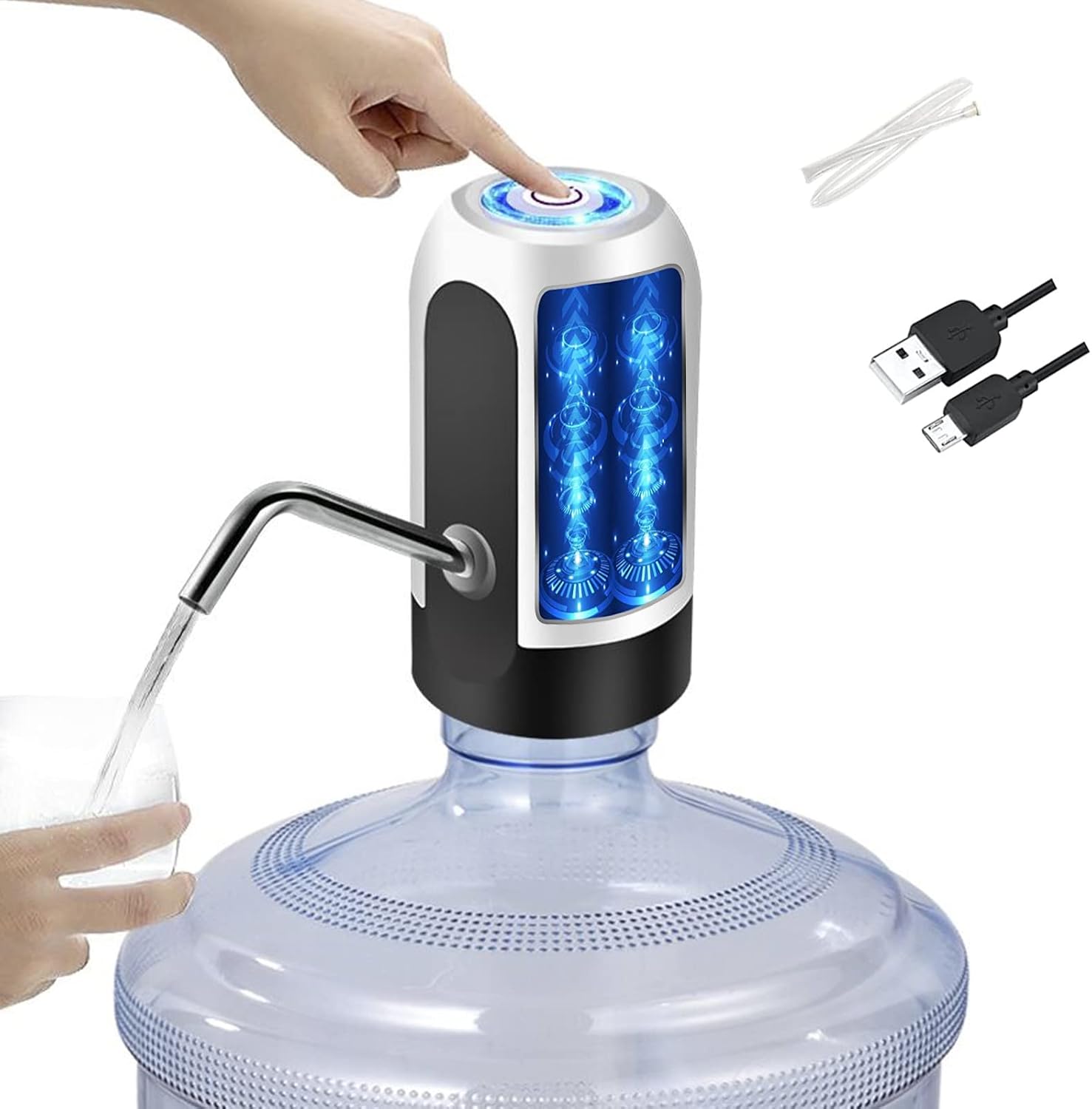 Dispensador de Agua Automático | Recargable USB, Acero Inox 304, para Botellones de 5 Galones