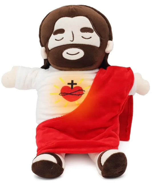 Peluche Jesús con Movimiento de Respiración | Alivio para Ansiedad y Estrés, Terapéutico y Suave