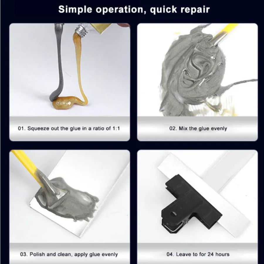 Kit de Soldadura Industrial A+B | Pegamento Epóxico de Alta Resistencia, Soporta 200°C y Acabado Duro como el Hierro