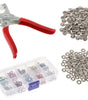Kit de Pinzas Manuales con 100 Botones a Presión Perlados | Herramienta de Sujeción Metálica para Costura y Manualidades | Ideal para Ropa Delgada, Camisas y Bebés | Kit Completo de Broches de Presión