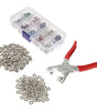 Kit de Pinzas Manuales con 100 Botones a Presión Perlados | Herramienta de Sujeción Metálica para Costura y Manualidades | Ideal para Ropa Delgada, Camisas y Bebés | Kit Completo de Broches de Presión