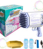 Pistola de Burbujas Bazooka de 69 Agujeros | Cohete Automático con Luz LED y Batería Recargable