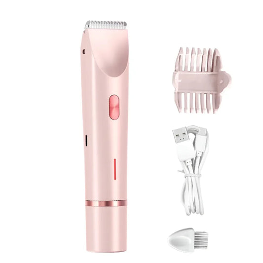 Rasuradora Femenina 2 en 1 | Depilador Facial y Corporal Recargable, Recortadora de Bikini para Zonas Sensibles