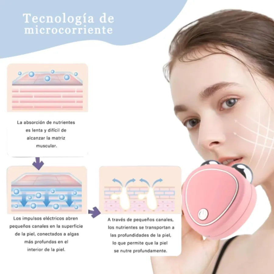 Masajeador Facial Skindion de Microcorriente | Dispositivo Reafirmante Antiedad, Estimulador de Colágeno y Tonificador Eléctrico USB