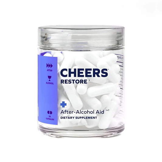 Suplemento Anticruda Cheers Restore 36 Cápsulas | Fórmula Patentada con DHM y L-Cisteína | Apoyo Hepático y Recuperación Post-Alcohol | Adiós al Malestar y la Ansiedad del Día Siguiente | Calidad Nexiora