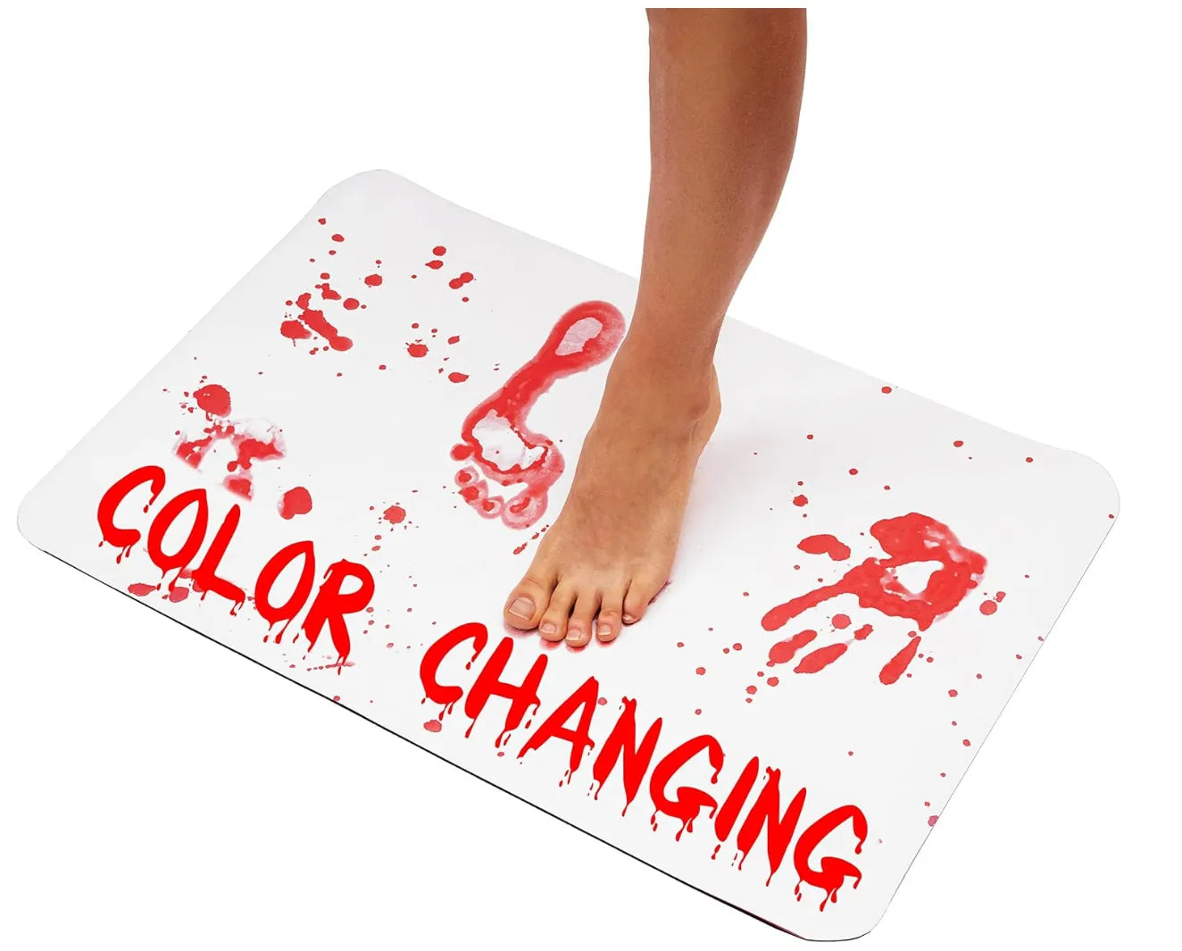 Alfombrilla de Baño Cambia Color "Bloody" | Tapete de Vinilo con Efecto Huella de Sangre al Mojarse | Artículo de Broma Creativo para Adultos | Hoja de Reacción al Agua Reutilizable | Diseño Novedoso Nexiora