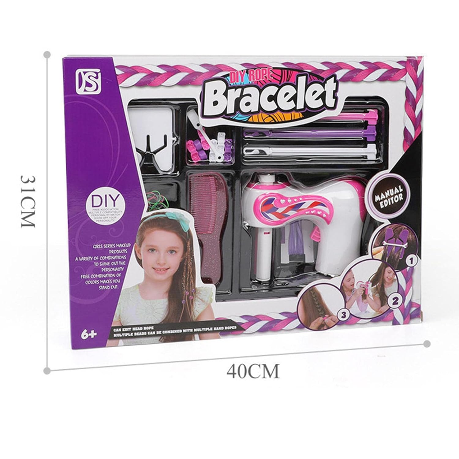 Trenzadora Automática de Cabello | Rotación 360°, Dispositivo de Seguridad Anti-Atasco, DIY, Manual Edition