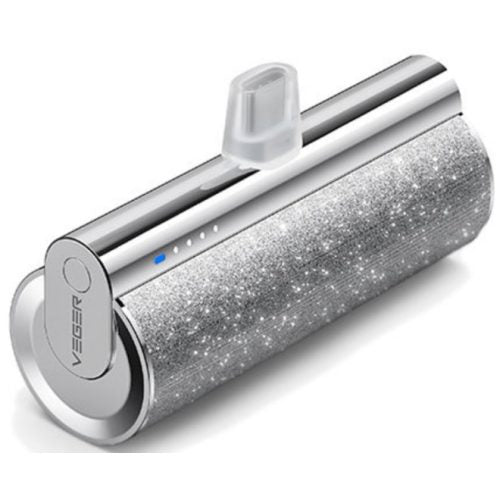 VEGER Power Bank Lipstick-C W0573 | Cargador Portátil USB-C de 5000 mAh y 91g