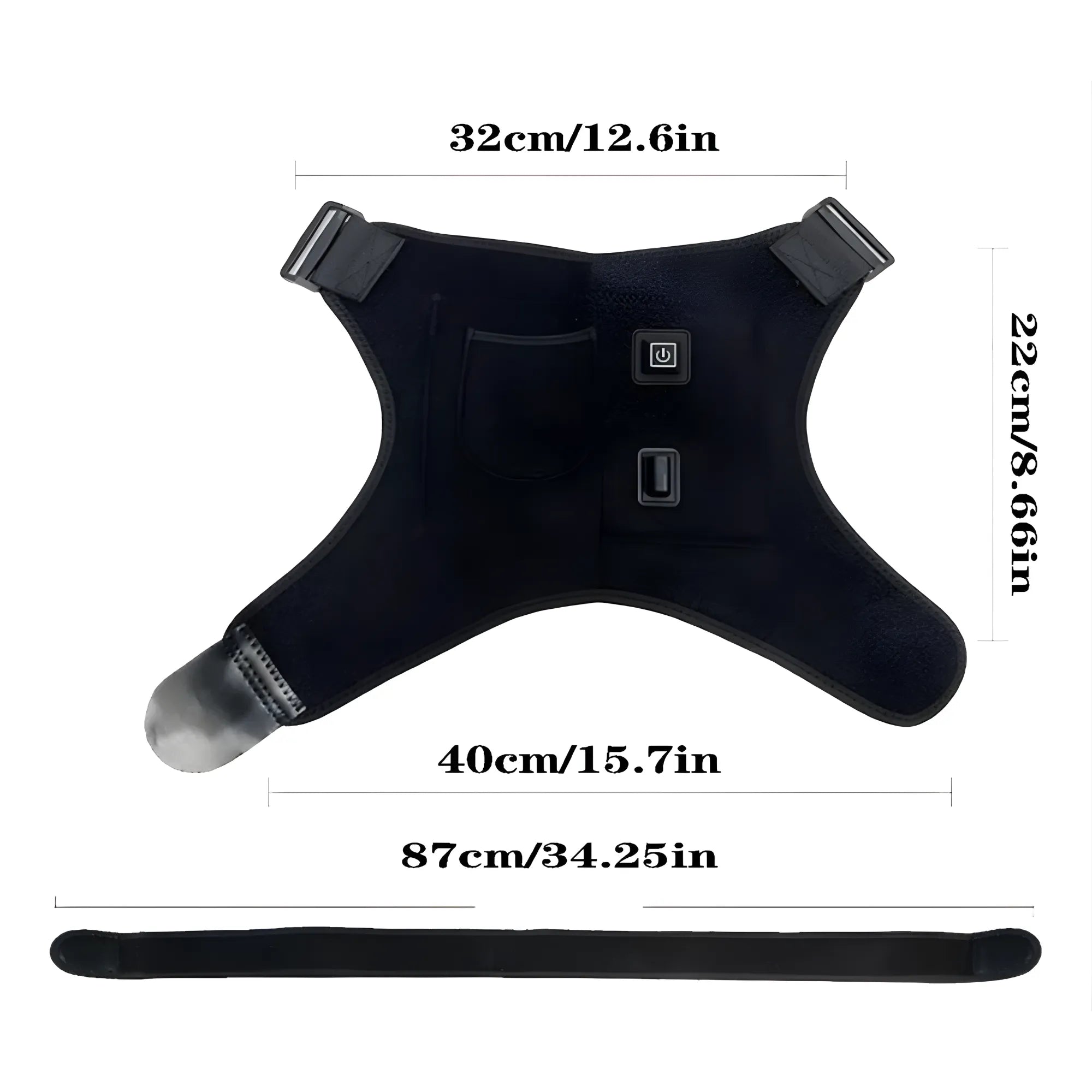 Hombrera Térmica con Calefacción Eléctrica Nexiora | Soporte para Manguito Rotador, Hombro Congelado y Lesiones | 3 Ajustes de Calor y Compresión Ajustable | Alivio de Dolor Muscular y Tendinitis | Diseño Universal Hombre/Mujer