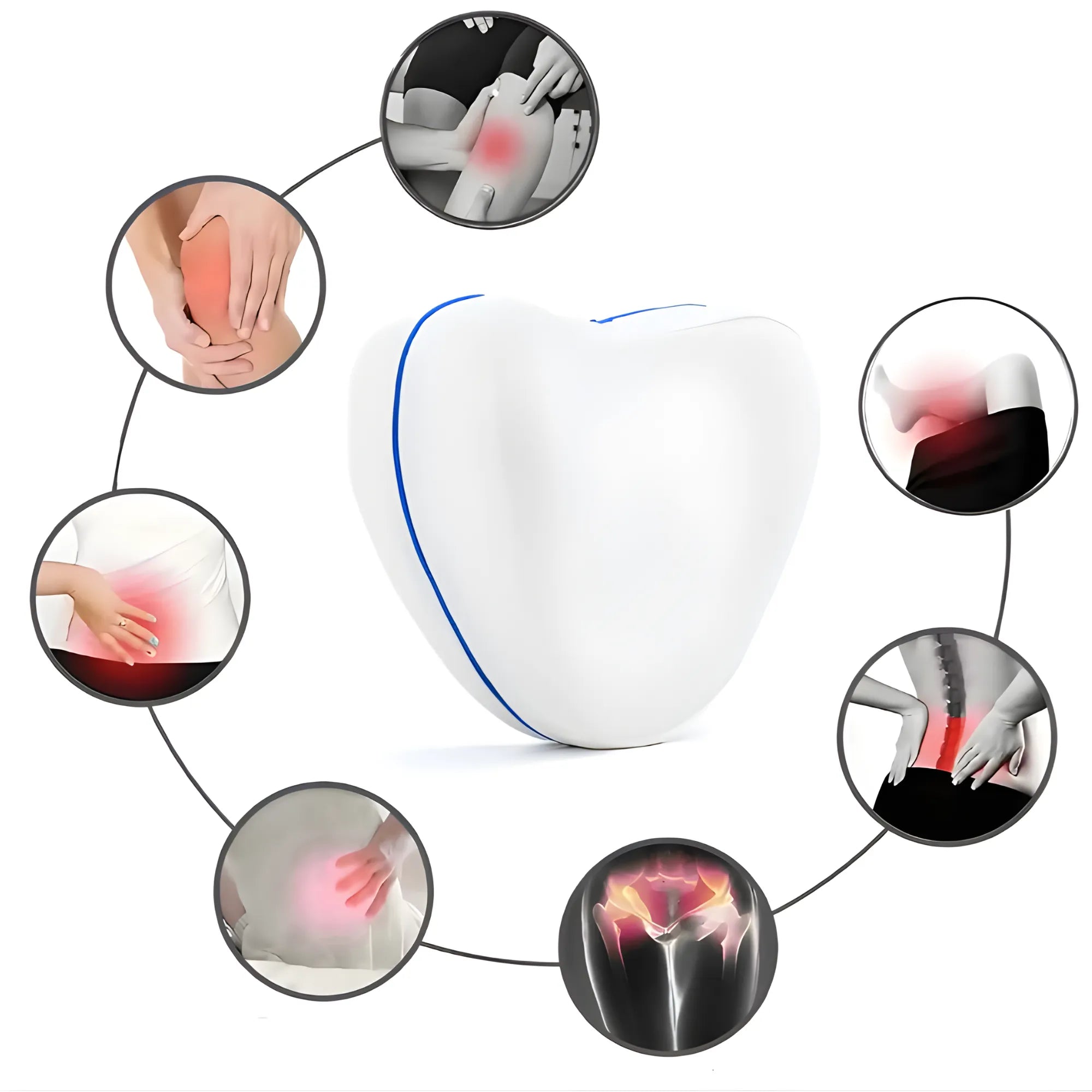 Almohada Ortopédica para Piernas y Rodillas | Memory Foam Anatómico para Alivio de Cadera y Espalda | Ideal para Embarazo y Dormir de Lado | Funda Lavable