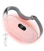 Almohadilla Térmica Banda para Cólicos y Alivio Menstrual | Cinturón Masajeador con 3 Niveles de Calor | Masaje Vibratorio Recargable USB | Suave Felpa Rosa
