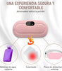 Almohadilla Térmica Banda para Cólicos y Alivio Menstrual | Cinturón Masajeador con 3 Niveles de Calor | Masaje Vibratorio Recargable USB | Suave Felpa Rosa