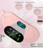 Almohadilla Térmica Banda para Cólicos y Alivio Menstrual | Cinturón Masajeador con 3 Niveles de Calor | Masaje Vibratorio Recargable USB | Suave Felpa Rosa