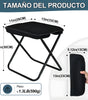 Asiento Portátil Plegable 2 en 1 con Bolso Integrado | Taburete Ligero de Acero al Carbono para Camping, Pesca y Senderismo | Silla de Viaje Compacta con Mochila de Almacenamiento | Tela Oxford Resistente