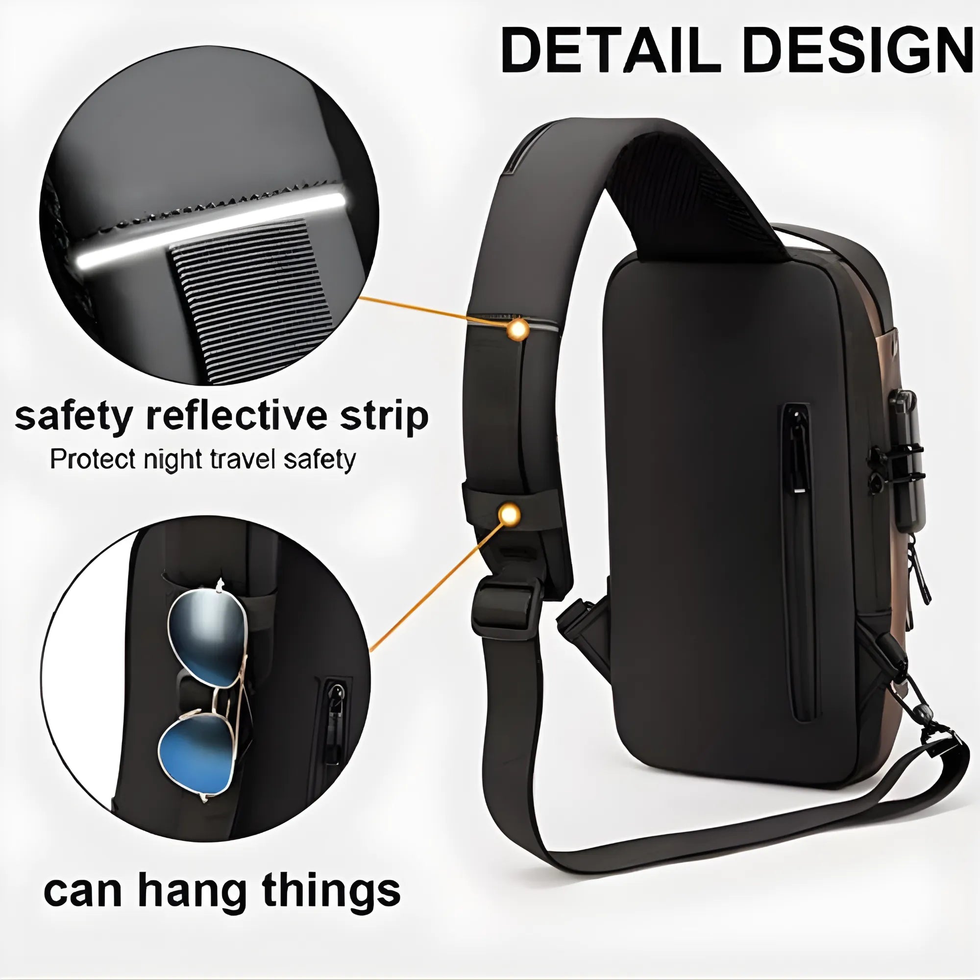 Bolso Antirrobo Impermeable Nexiora | Bandolera Cruzada con Candado de Combinación de 3 Dígitos | Puerto de Carga USB y Tira Reflectante | Tela Oxford de Alta Calidad | Ideal para iPad, Viajes, Trabajo y Escuela