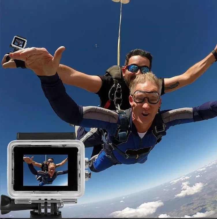 Cámara Deportiva Tipo Go Pro 2.7K Ultra HD | Sumergible 30m Waterproof | Pantalla LCD 2.0" | Videocámara para Casco y Deportes Extremos | Versión OEM Multiuso