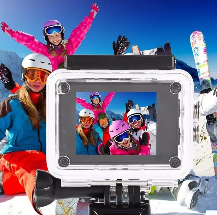 Cámara Deportiva Tipo Go Pro 2.7K Ultra HD | Sumergible 30m Waterproof | Pantalla LCD 2.0" | Videocámara para Casco y Deportes Extremos | Versión OEM Multiuso