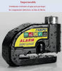 Candado de Alarma para Motocicleta y Scooter | Bloqueo de Freno de Disco Antirrobo 110dB | Fabricado en Aleación de Aluminio Impermeable | Sensor de Vibración de Alta Sensibilidad | Universal para Moto y Bicicleta
