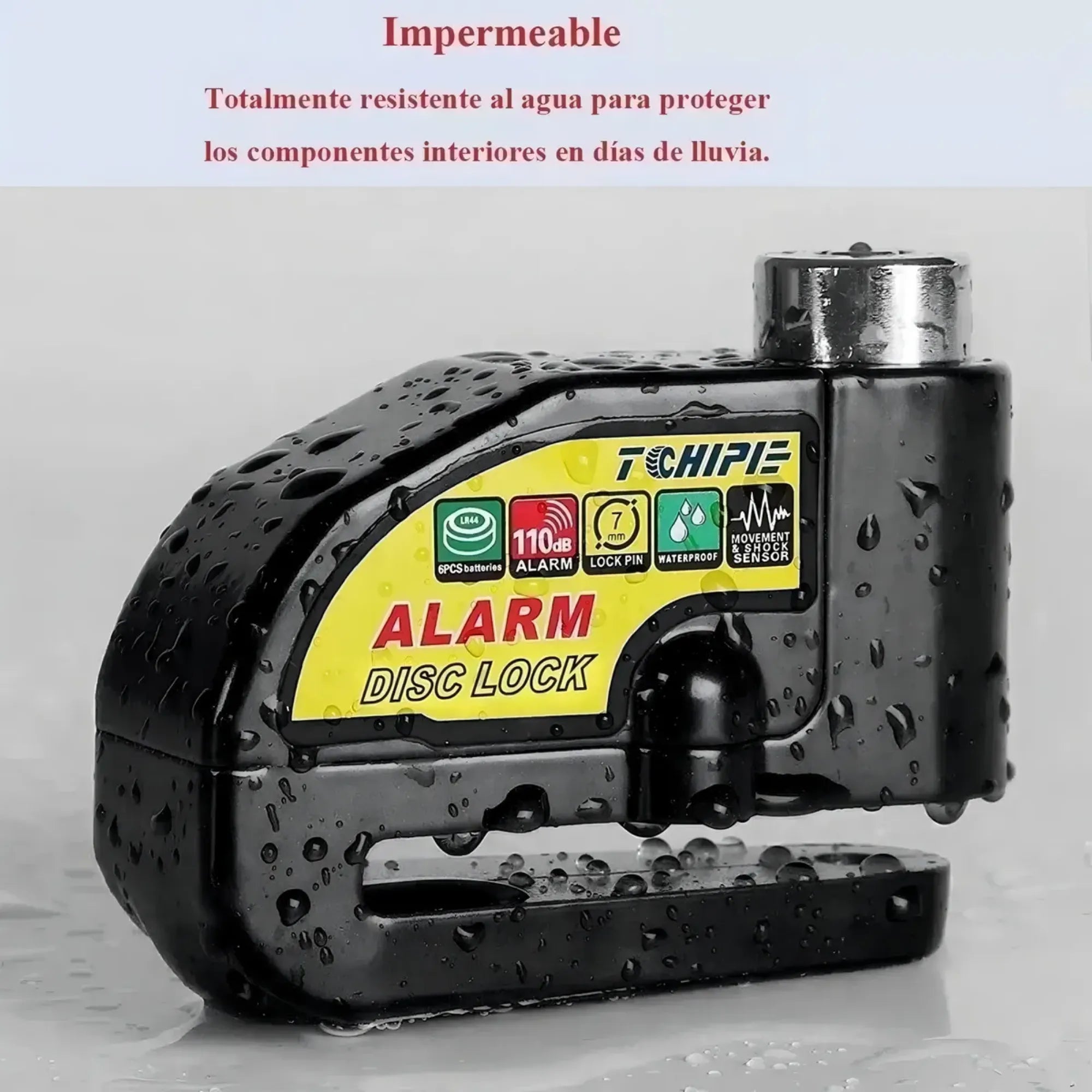 Candado de Alarma para Motocicleta y Scooter | Bloqueo de Freno de Disco Antirrobo 110dB | Fabricado en Aleación de Aluminio Impermeable | Sensor de Vibración de Alta Sensibilidad | Universal para Moto y Bicicleta