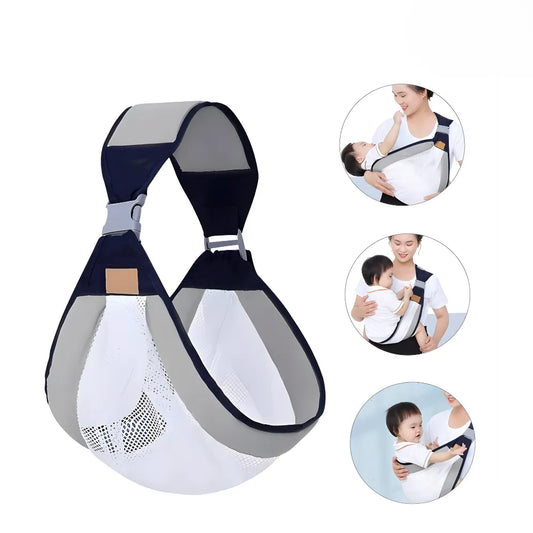 Portabebés Ergonómico Cangurera con Asiento para Cadera | Soporte Transpirable para Recién Nacidos y Niños hasta 60 Lbs | Material de Algodón y Malla