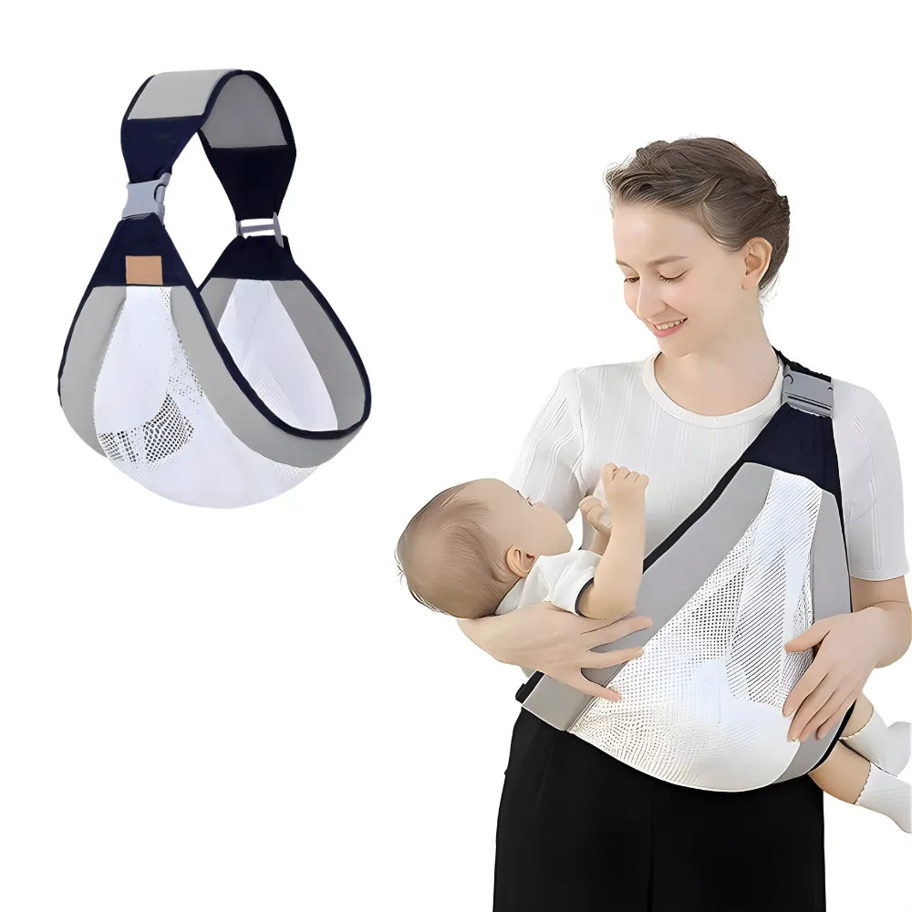 Portabebés Ergonómico Cangurera con Asiento para Cadera | Soporte Transpirable para Recién Nacidos y Niños hasta 60 Lbs | Material de Algodón y Malla