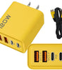 Cargador Rápido GaN 120W Nexiora | Hub de Carga con Puerto USB-C y USB-A | Incluye Cable 4 en 1 Reforzado de 65W | Carga Eficiente para Laptop, iOS y Android | Diseño Compacto para Viajes