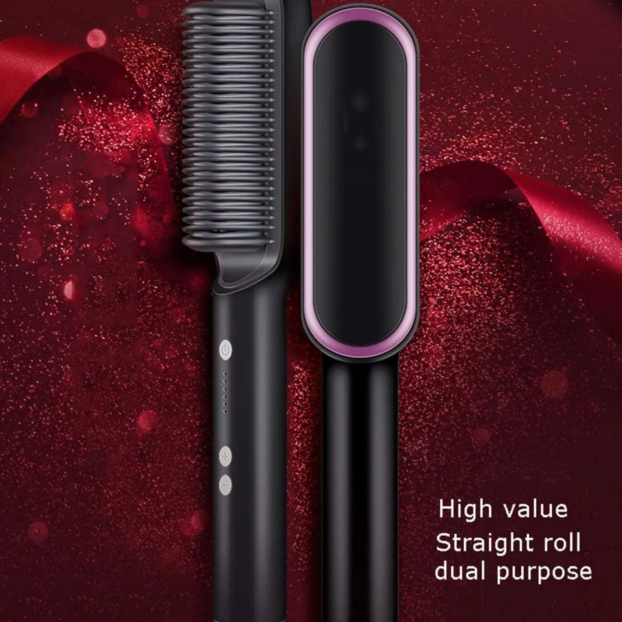 Cepillo Alisador Eléctrico Profesional | Tecnología Iónica Antifrizz y Calentamiento PTC | 5 Niveles de Temperatura | Alaciado Perfecto en 10 Segundos