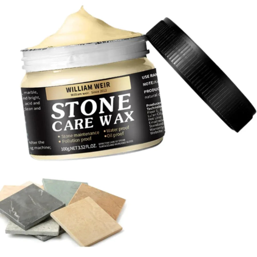 Cera para Pulir Piedra y Azulejos 100g | Stone Care Wax para Mármol, Granito y Cuarzo | Limpiador Abrillantador con Capa Impermeable