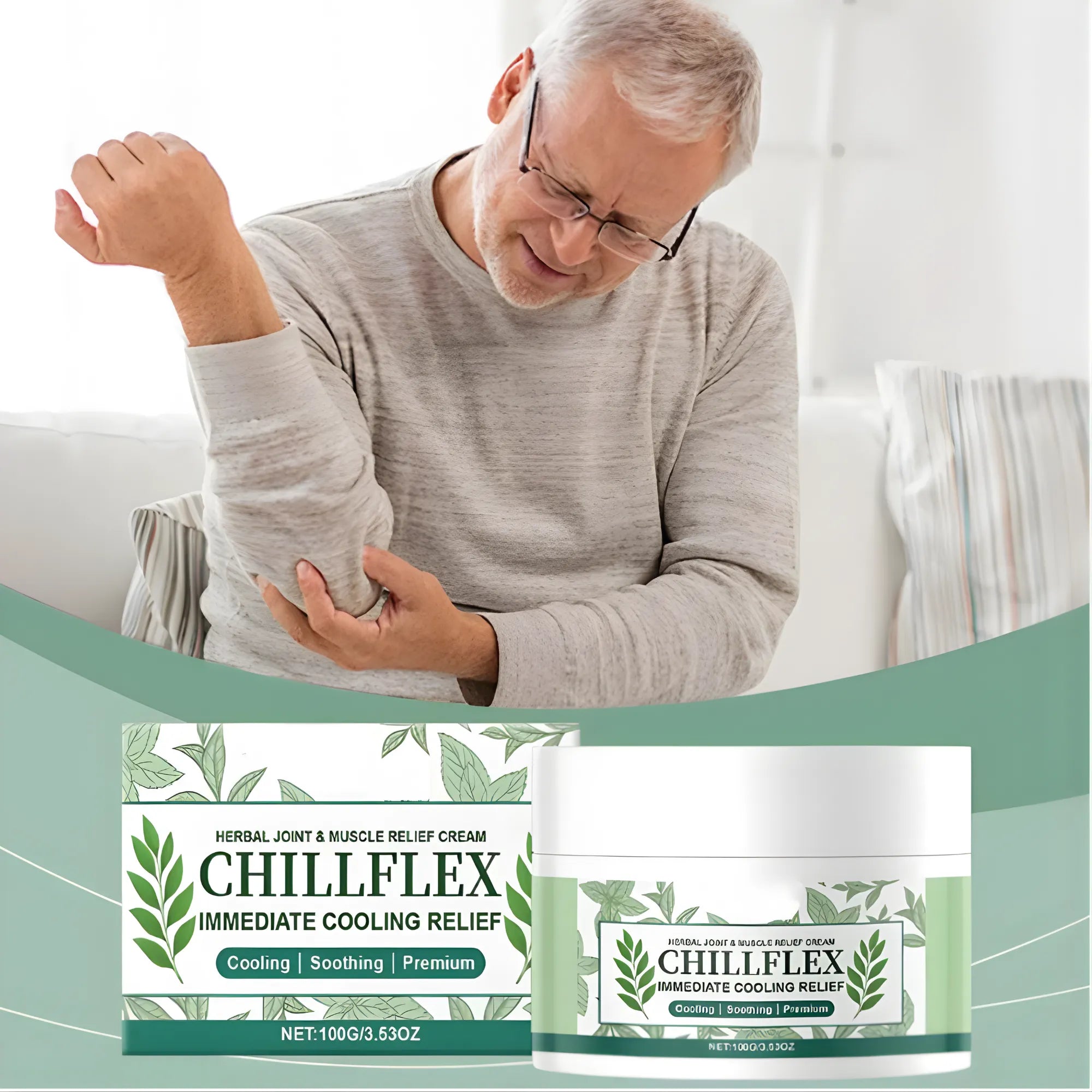 CHILLFLEX Gel Calmante con Mentol y Árnica | Alivio Refrescante para Músculos y Articulaciones, Absorción Rápida (100g)