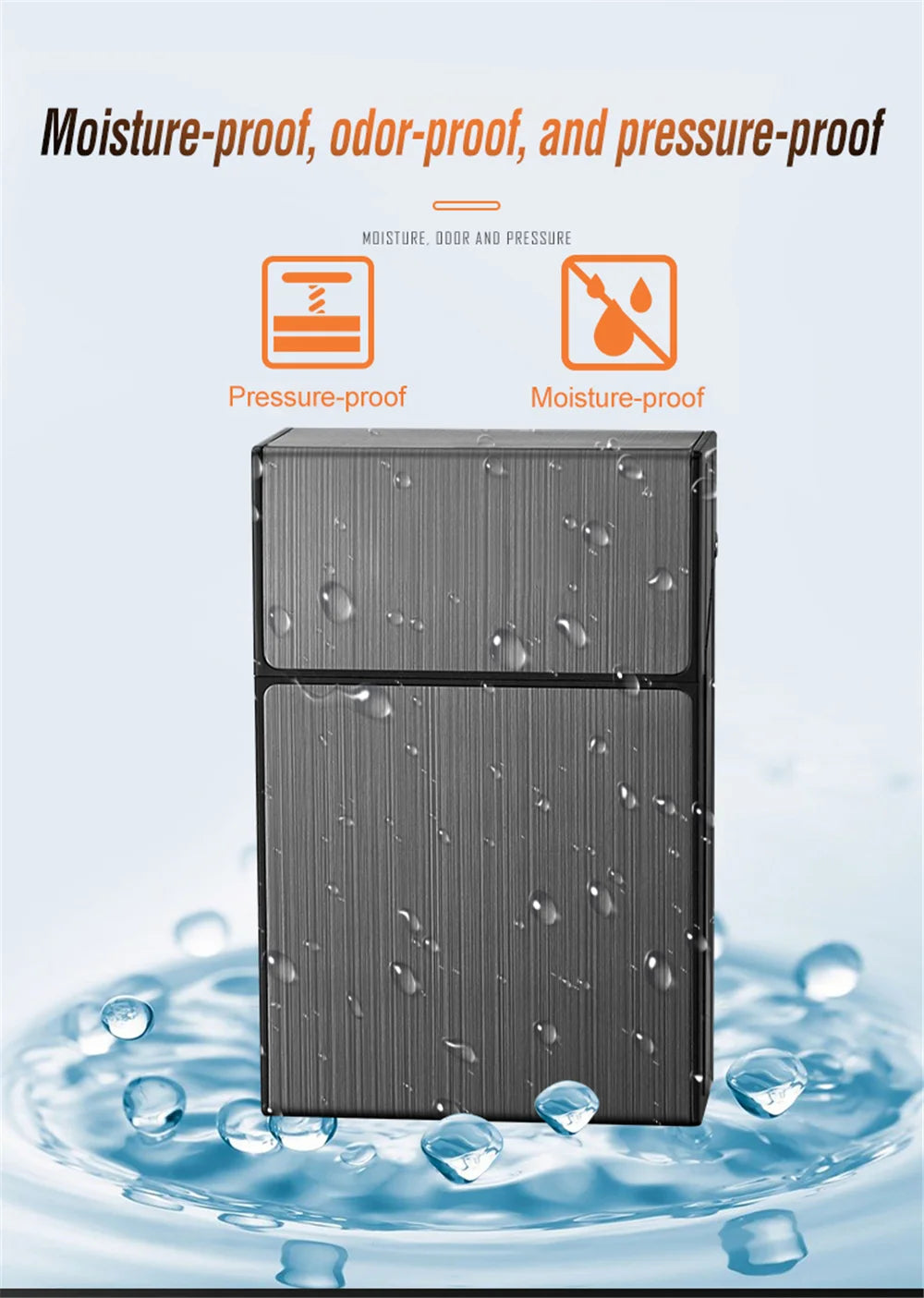 Cigarrera de Aluminio con Encendedor Integrado | Capacidad para 20 Cigarrillos, Cierre Magnético y Diseño Anti-Impacto