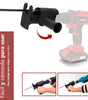 Adaptador de Sierra Recíproca para Taladro | Kit de Carpintería con 3 Hojas de Sierra | Cortador Versátil para Madera y Metal | Mango Antideslizante y Deflector de Seguridad