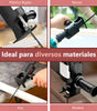 Adaptador de Sierra Recíproca para Taladro | Kit de Carpintería con 3 Hojas de Sierra | Cortador Versátil para Madera y Metal | Mango Antideslizante y Deflector de Seguridad