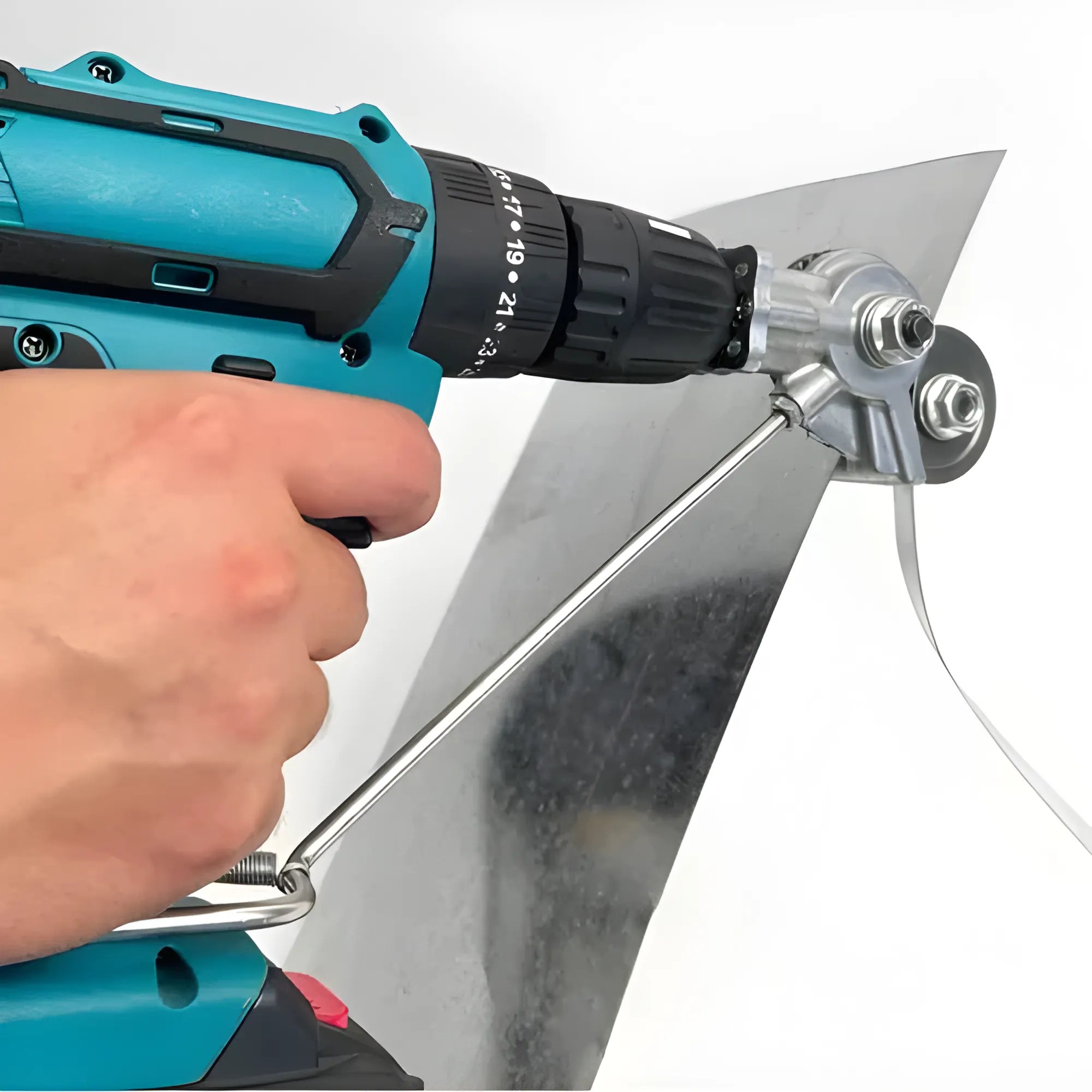 Adaptador Cortador de Lámina para Taladro | Cizalla de Metal Profesional para Hierro, Acero, Cobre y Aluminio | Corte Preciso y Seguro hasta 1.5mm