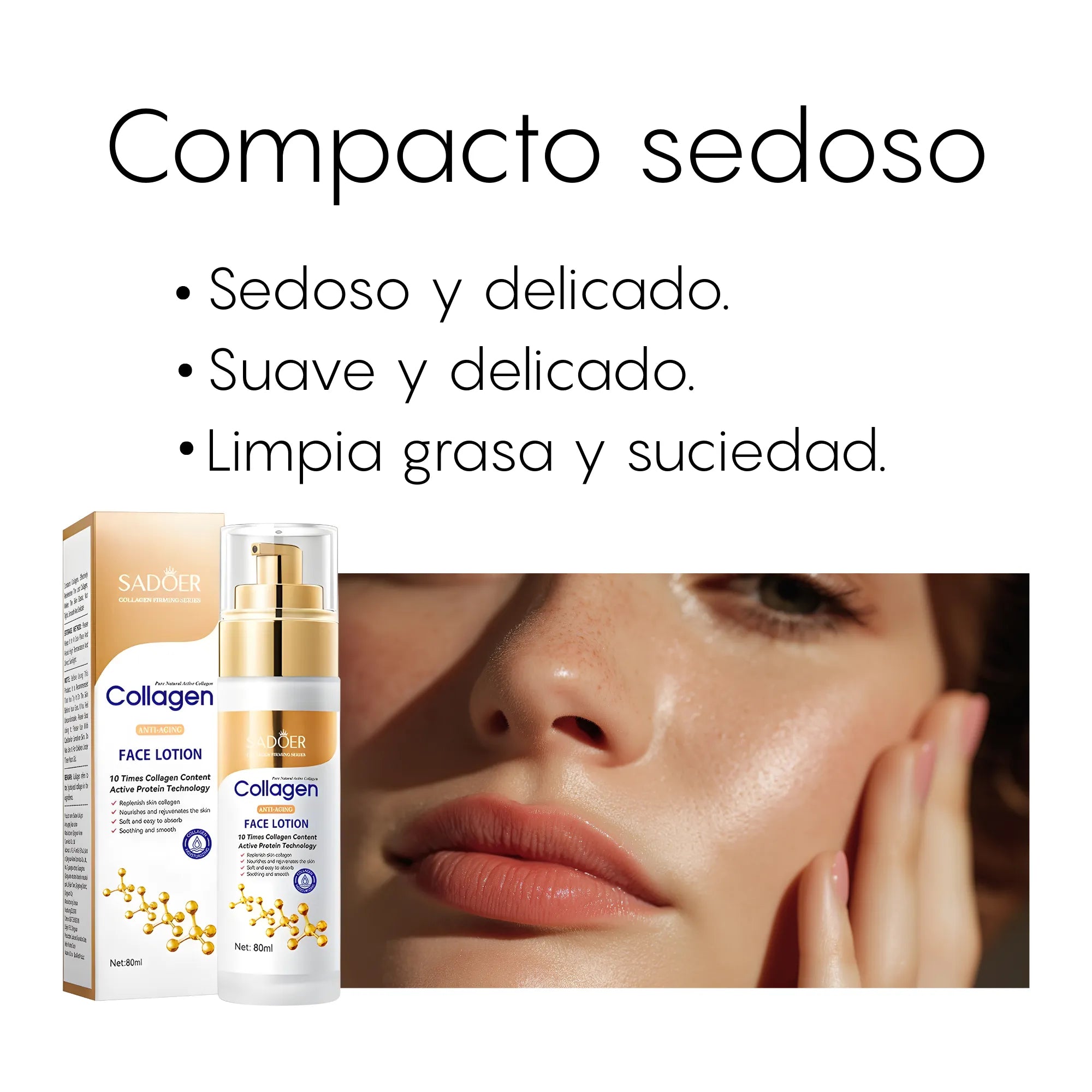 Crema Corporal de Colágeno Antiedad 80ml | Loción Hidratante con Ácido Hialurónico y Ceramidas para Firmeza y Elasticidad
