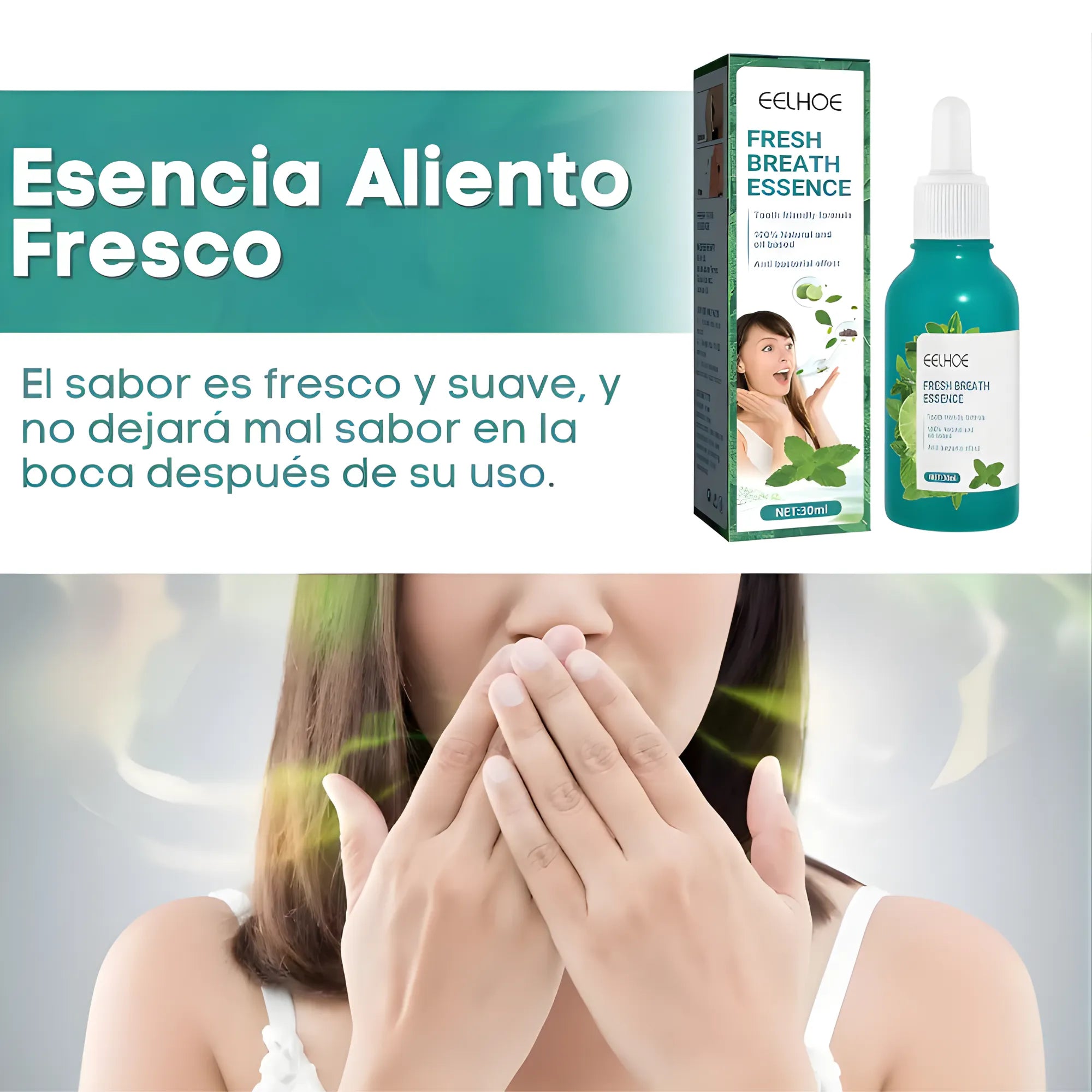 Kit 2x1 Esencia Bucal para el Mal Aliento | Gotas Concentradas de Menta con Aceites Naturales | Aliento Fresco por 8 Horas