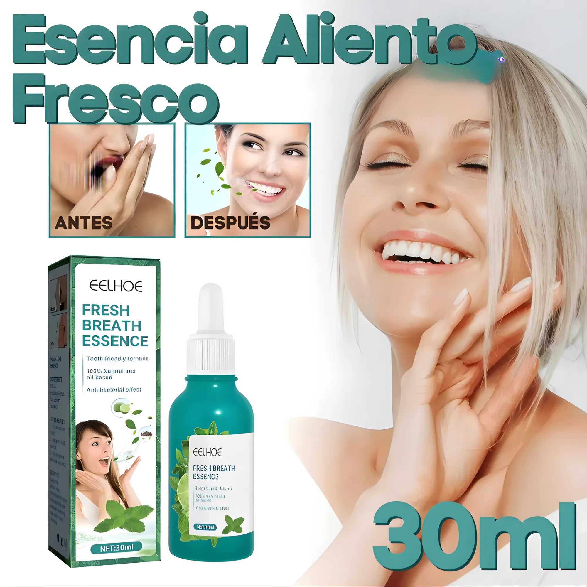 Kit 2x1 Esencia Bucal para el Mal Aliento | Gotas Concentradas de Menta con Aceites Naturales | Aliento Fresco por 8 Horas