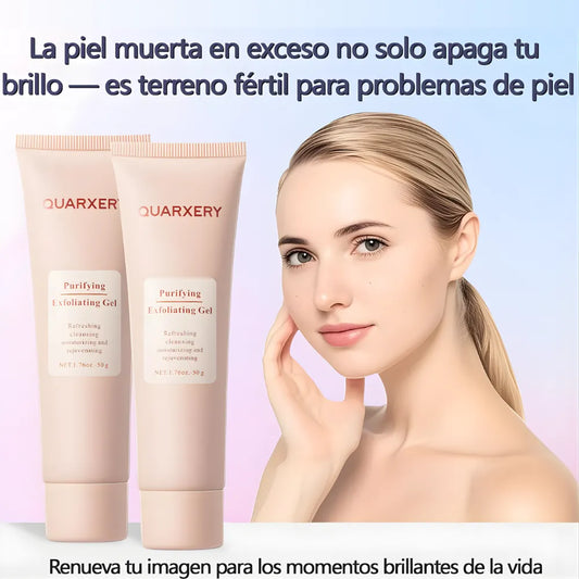 Gel Exfoliante Facial QUARXERY 50g | Limpiador Profundo con Nicotinamida para Poros, Puntos Negros y Luminosidad | Inspirado en K-Beauty