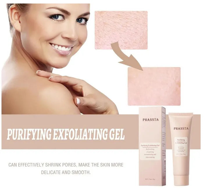 Gel Exfoliante Purificante PHANSTA | Limpiador Facial, Hidratación Profunda y Renovación Celular Sin Irritación