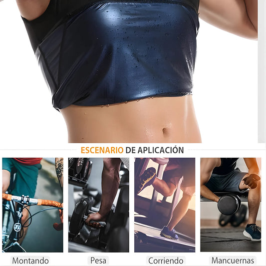 Faja Sauna para Hombre Chaleco Moldeador Térmico | Faja de Compresión Abdominal para Sudoración Extrema | Quema de Calorías y Soporte Muscular | Efecto Vientre Plano Inmediato