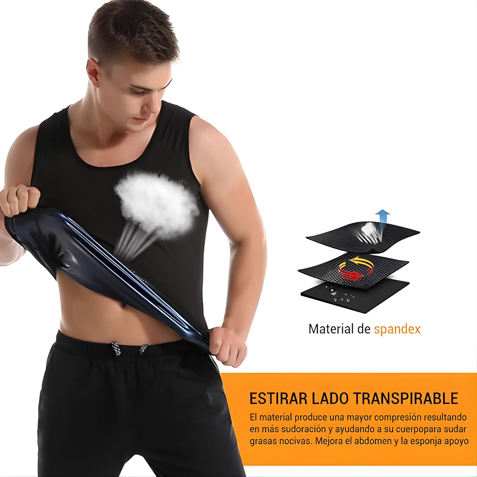 Faja Sauna para Hombre Chaleco Moldeador Térmico | Faja de Compresión Abdominal para Sudoración Extrema | Quema de Calorías y Soporte Muscular | Efecto Vientre Plano Inmediato