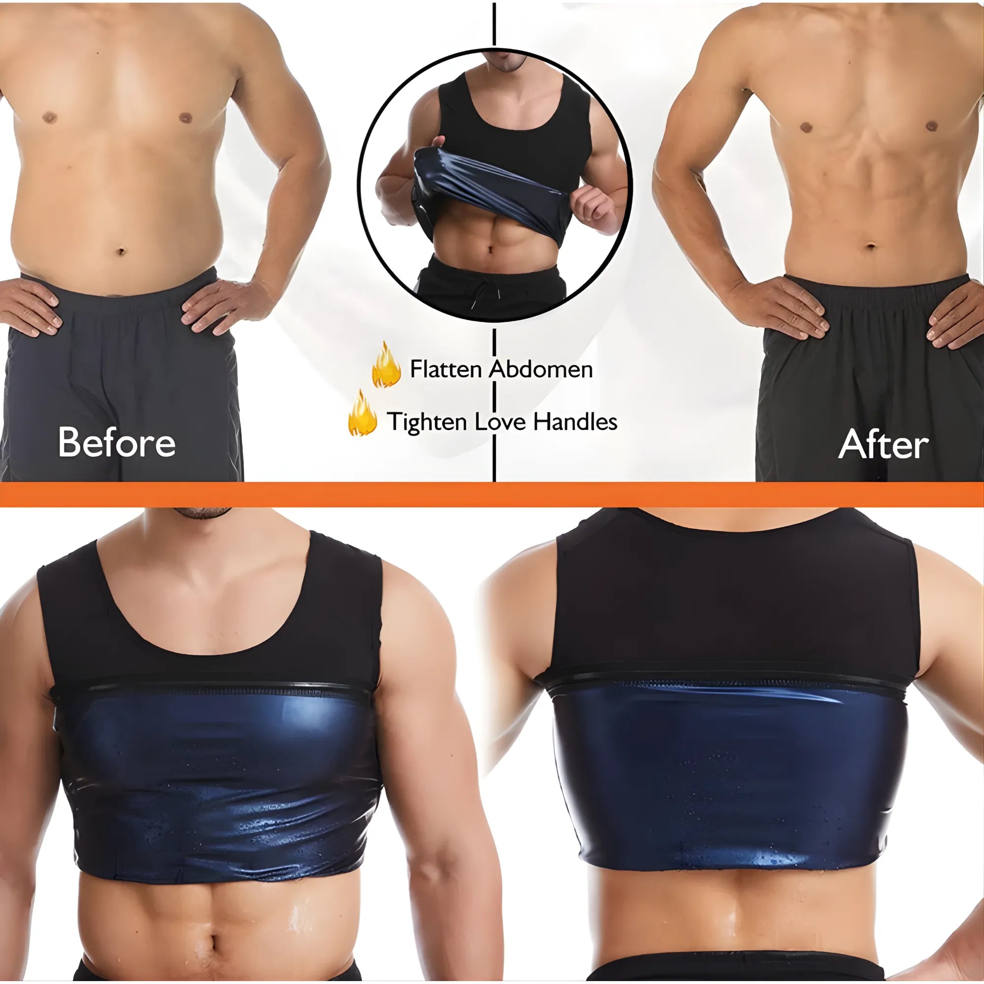 Faja Sauna para Hombre Chaleco Moldeador Térmico | Faja de Compresión Abdominal para Sudoración Extrema | Quema de Calorías y Soporte Muscular | Efecto Vientre Plano Inmediato